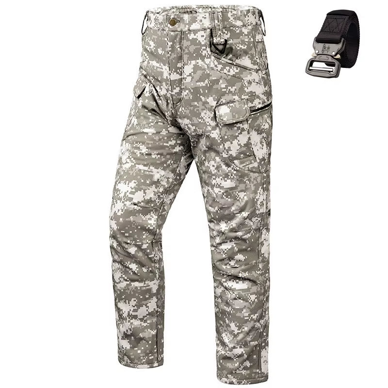2025 Flap Pocket Men'S Fleece Straight Leg Cargo Pants, Loose Casual Tactical Pants, Mens Work Pants for Hiking Climbing