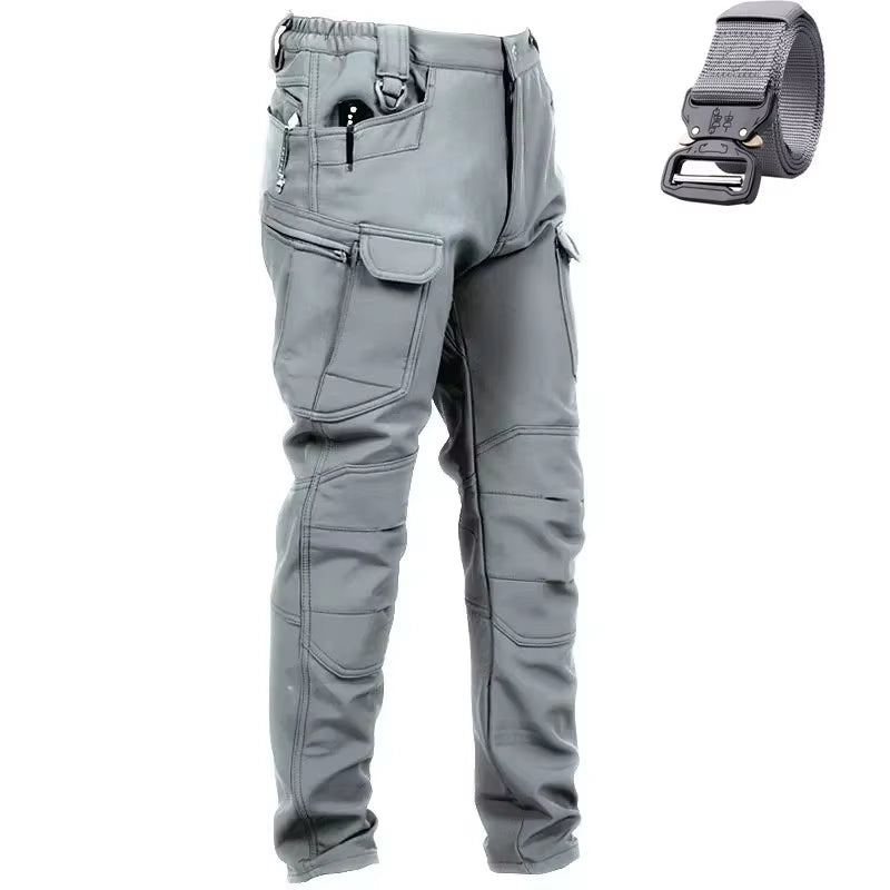 2025 Flap Pocket Men'S Fleece Straight Leg Cargo Pants, Loose Casual Tactical Pants, Mens Work Pants for Hiking Climbing