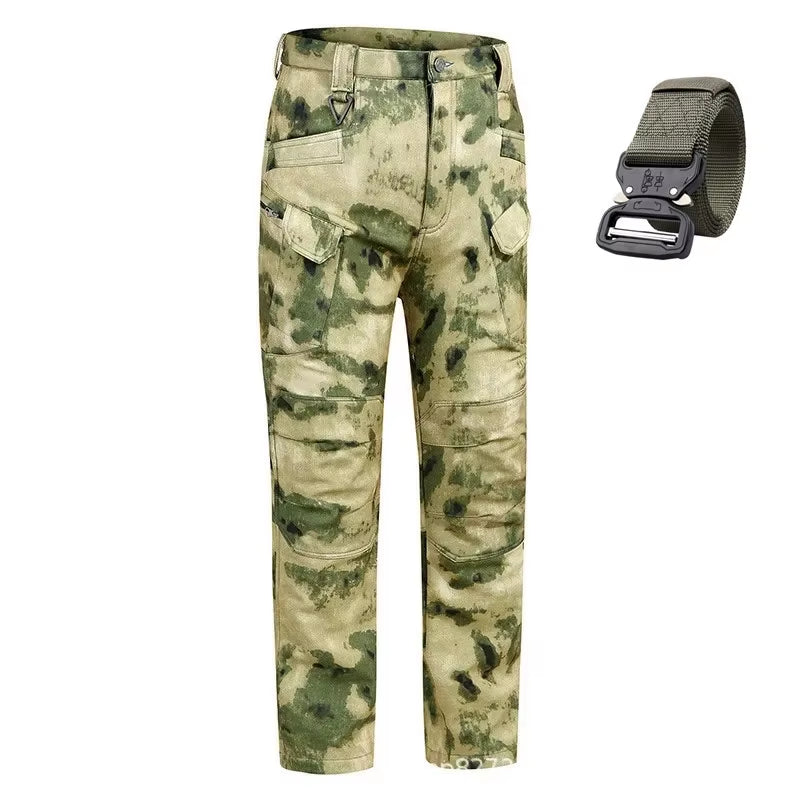 2025 Flap Pocket Men'S Fleece Straight Leg Cargo Pants, Loose Casual Tactical Pants, Mens Work Pants for Hiking Climbing