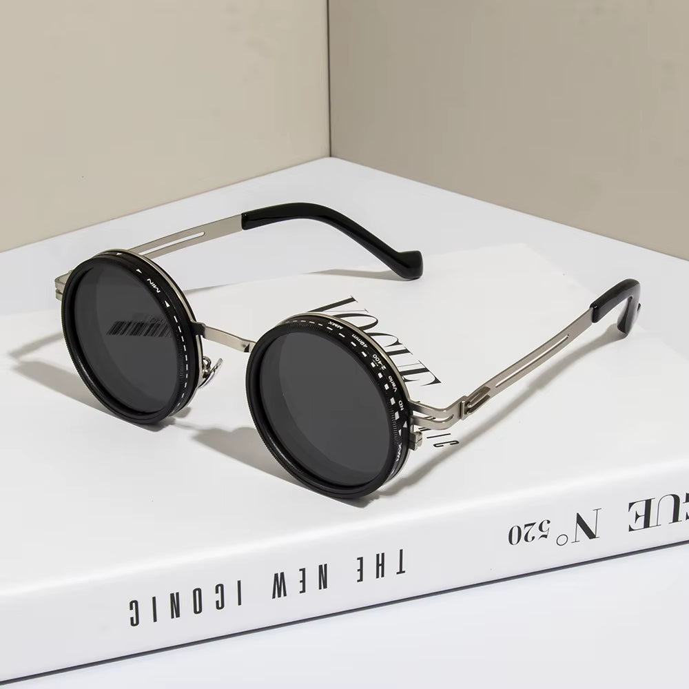 2025 Fashion New Unisex Handmade ND9 Level Sunglasses Stepless Rotating Filter Retro Polarized Sunglass Cycling Sports Glassees