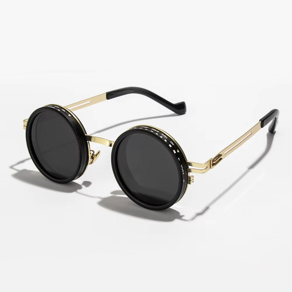 2025 Fashion New Unisex Handmade ND9 Level Sunglasses Stepless Rotating Filter Retro Polarized Sunglass Cycling Sports Glassees