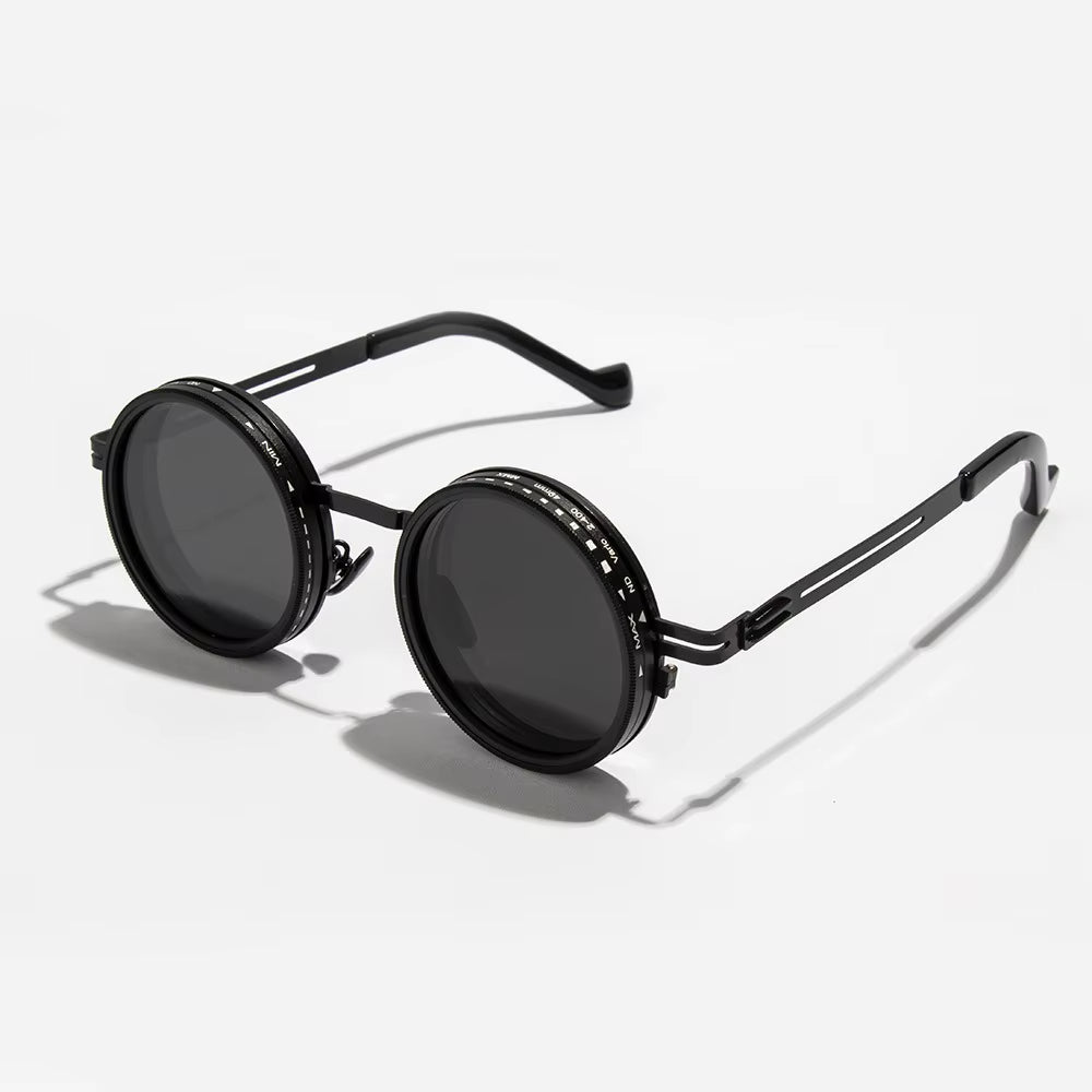 2025 Fashion New Unisex Handmade ND9 Level Sunglasses Stepless Rotating Filter Retro Polarized Sunglass Cycling Sports Glassees