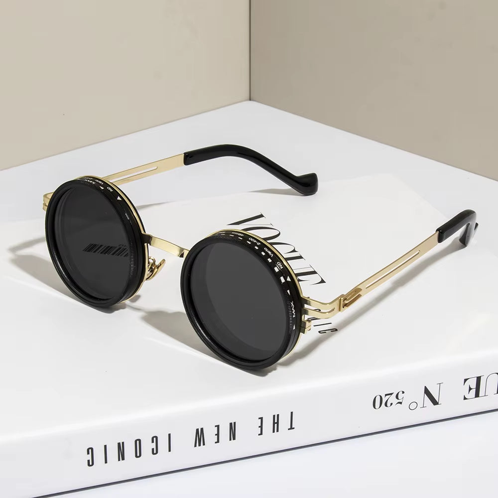2025 Fashion New Unisex Handmade ND9 Level Sunglasses Stepless Rotating Filter Retro Polarized Sunglass Cycling Sports Glassees