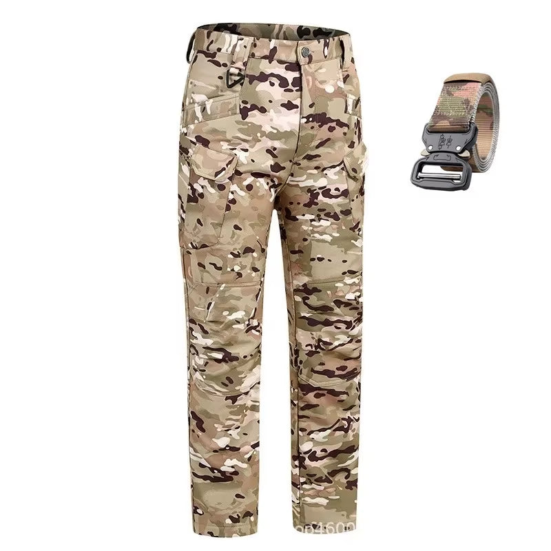 2025 Flap Pocket Men'S Fleece Straight Leg Cargo Pants, Loose Casual Tactical Pants, Mens Work Pants for Hiking Climbing