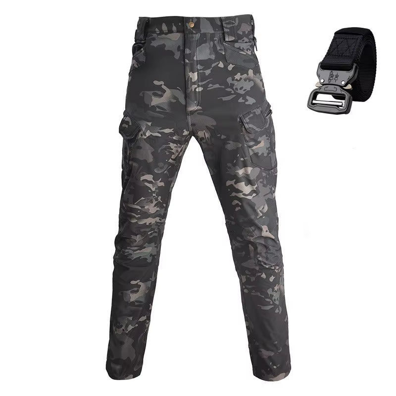2025 Flap Pocket Men'S Fleece Straight Leg Cargo Pants, Loose Casual Tactical Pants, Mens Work Pants for Hiking Climbing