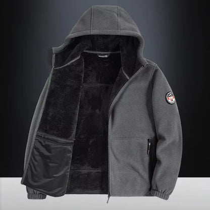 Autumn/Winter Men'S New Fleece-Lined Jacket Inner Lining Fleece-Lined Double Warm Loose Fit Men'S Jacket23
