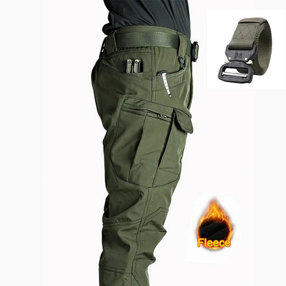 2025 Flap Pocket Men'S Fleece Straight Leg Cargo Pants, Loose Casual Tactical Pants, Mens Work Pants for Hiking Climbing