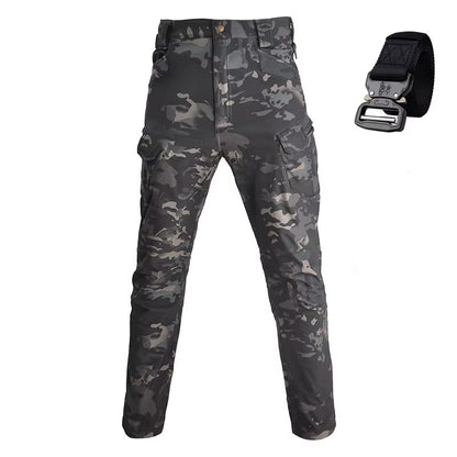 2025 Flap Pocket Men'S Fleece Straight Leg Cargo Pants, Loose Casual Tactical Pants, Mens Work Pants for Hiking Climbing